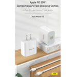awei PD5 ที่ชาร์จเดินทางชาร์จเร็ว 20W PD พร้อมสาย Type-C / USB-C เป็น 8 พิน ปลั๊ก US