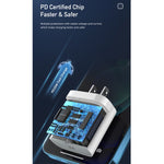 awei PD5 ที่ชาร์จเดินทางชาร์จเร็ว 20W PD พร้อมสาย Type-C / USB-C เป็น 8 พิน ปลั๊ก US
