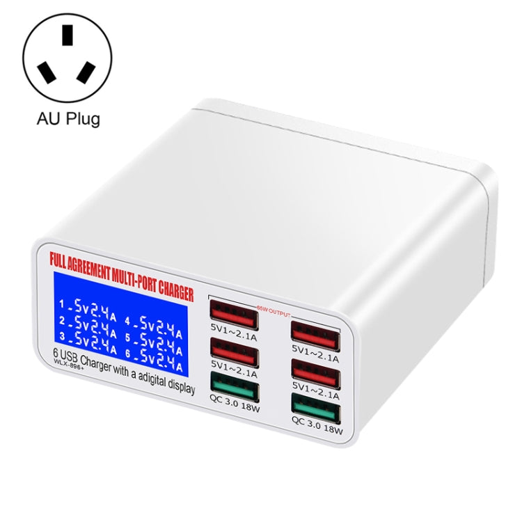 WLX-896+ ที่ชาร์จ USB อัจฉริยะแสดงผลดิจิทัลมัลติฟังก์ชัน 6 in 1, WLX-896+(ปลั๊ก AU), WLX-896+(ปลั๊ก EU), WLX-896+(ปลั๊ก UK), WLX-896+(ปลั๊ก US)