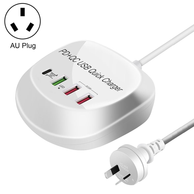 WLX-T3P ที่ชาร์จ USB อัจฉริยะชาร์จเร็วมัลติฟังก์ชัน PD + QC 4 in 1, WLX-T3P ปลั๊ก AU, WLX-T3P ปลั๊ก EU, WLX-T3P ปลั๊ก UK, WLX-T3P ปลั๊ก US