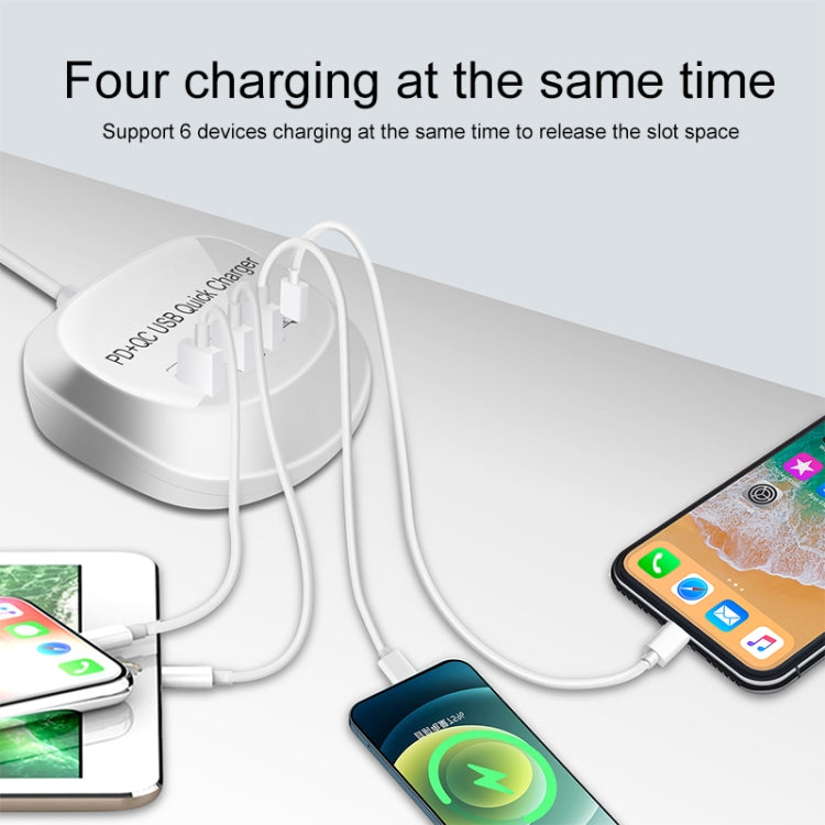 WLX-T3P ที่ชาร์จ USB อัจฉริยะชาร์จเร็วมัลติฟังก์ชัน PD + QC 4 in 1, WLX-T3P ปลั๊ก AU, WLX-T3P ปลั๊ก EU, WLX-T3P ปลั๊ก UK, WLX-T3P ปลั๊ก US