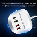 WLX-T3P ที่ชาร์จ USB อัจฉริยะชาร์จเร็วมัลติฟังก์ชัน PD + QC 4 in 1, WLX-T3P ปลั๊ก AU, WLX-T3P ปลั๊ก EU, WLX-T3P ปลั๊ก UK, WLX-T3P ปลั๊ก US