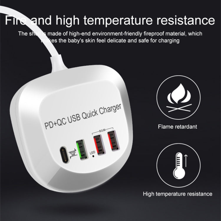 WLX-T3P ที่ชาร์จ USB อัจฉริยะชาร์จเร็วมัลติฟังก์ชัน PD + QC 4 in 1, WLX-T3P ปลั๊ก AU, WLX-T3P ปลั๊ก EU, WLX-T3P ปลั๊ก UK, WLX-T3P ปลั๊ก US