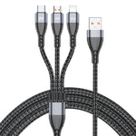 ADC-138 สายชาร์จข้อมูลถักชาร์จเร็ว 66W 3 in 1 USB เป็น 8 พิน + Micro USB + USB-C / Type-C ความยาวสาย 1.2 เมตร