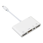 อะแดปเตอร์ OTG เสียงดิจิทัล AV 4 in 1 8 พิน เป็น USB คู่ + AUX 3.5 มม. + HDMI