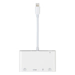 อะแดปเตอร์ OTG เสียงดิจิทัล AV 4 in 1 8 พิน เป็น USB คู่ + AUX 3.5 มม. + HDMI
