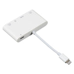 อะแดปเตอร์ OTG เสียงดิจิทัล AV 4 in 1 8 พิน เป็น USB คู่ + AUX 3.5 มม. + HDMI