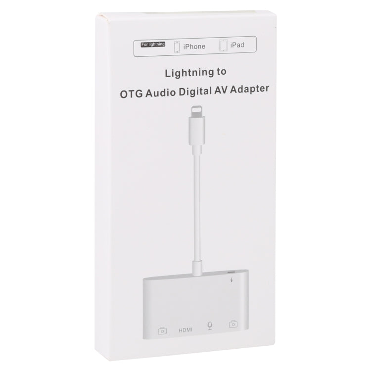 อะแดปเตอร์ OTG เสียงดิจิทัล AV 4 in 1 8 พิน เป็น USB คู่ + AUX 3.5 มม. + HDMI