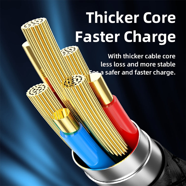 REMAX RC-128i สายชาร์จข้อมูลถักชาร์จเร็ว 20W Type-C / USB-C เป็น 8 พิน พร้อมจอแสดงผลดิจิทัลอัจฉริยะ อัลลอยด์สังกะสี ความยาว 1.2 เมตร