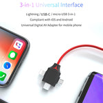 สายแปลงวิดีโอ MiraScreen L7-8 3 in 1 8 พิน + Micro USB + USB-C / Type-C เป็น HDMI ความยาวสาย: 2 ม. 3 in 1 HDMI