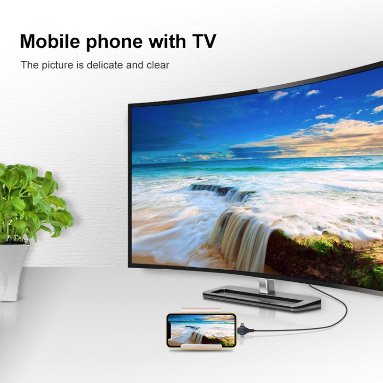 สาย HDMI P8J อะลูมิเนียม 3 in 1 8 พิน + Micro USB + USB-C / Type-C ความยาวสาย: 2 ม. 3 in 1 HDMI (อะลูมิเนียม)