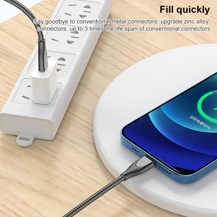 สายชาร์จเร็ว ADC-009 USB-C / Type-C เป็น 8 Pin อัลลอยสังกะสี ความยาวสาย 1 ม., USB-C / Type-C เป็น 8 Pin