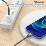 ADC-009 สายชาร์จข้อมูลชาร์จเร็วสายยางอัลลอยด์สังกะสี USB เป็น 8 พิน ความยาวสาย 1 เมตร, USB เป็น 8 พิน