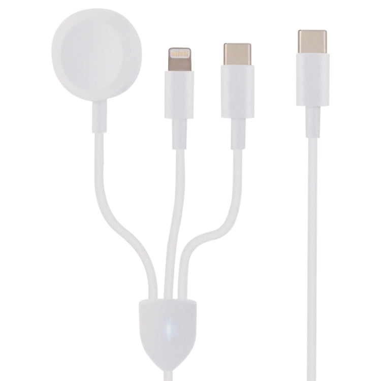 สายชาร์จข้อมูล 3 in 1 USB-C / Type-C เป็น 8 พิน + USB-C / Type-C + ที่ชาร์จไร้สายแม่เหล็กสำหรับนาฬิกา ความยาวสาย: 1.2 ม.
