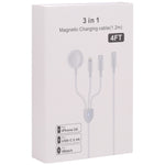 สายชาร์จข้อมูล 3 in 1 USB-C / Type-C เป็น 8 พิน + USB-C / Type-C + ที่ชาร์จไร้สายแม่เหล็กสำหรับนาฬิกา ความยาวสาย: 1.2 ม.