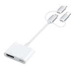 A18 Pro อะแดปเตอร์ 3 in 1 8 Pin + Type-C + Micro USB เป็น HDMI + 8 Pin Digital AV