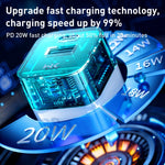 ที่ชาร์จโปร่งใส WK WP-U149 20W USB+USB-C/Type-C ช่องคู่, สเปค: ปลั๊กสหรัฐอเมริกา