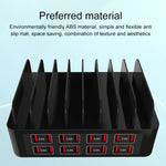 YFY-A55 สถานีชาร์จอัจฉริยะ 16 พอร์ต USB 150W พร้อมแท่นวางโทรศัพท์และแท็บเล็ต, ปลั๊ก US, YFY-A55