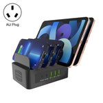 YFY-A54 สถานีชาร์จอัจฉริยะ 5 พอร์ต USB + Type-C 100W พร้อมแท่นวางโทรศัพท์และแท็บเล็ต, ปลั๊ก US, YFY-A54
