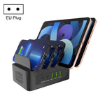 YFY-A54 สถานีชาร์จอัจฉริยะ 5 พอร์ต USB + Type-C 100W พร้อมแท่นวางโทรศัพท์และแท็บเล็ต, ปลั๊ก US, YFY-A54