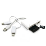 อะแดปเตอร์ 3 in 1 8-Pin และ Micro USB และ Type-C เป็น TF & SD Card Reader USB OTG Extender