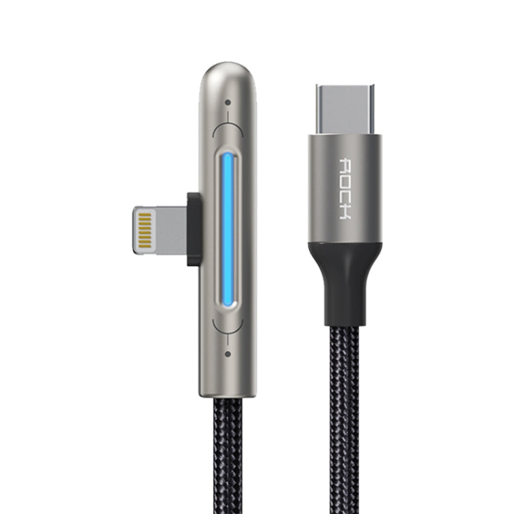 สายชาร์จเกมมือถือ ROCK RCB0811 M3 20W USB-C/Type-C เป็น 8 Pin อัลลอยสังกะสี ชาร์จเร็ว ความยาว 1 ม., Type-C เป็น 8 Pin (1m)