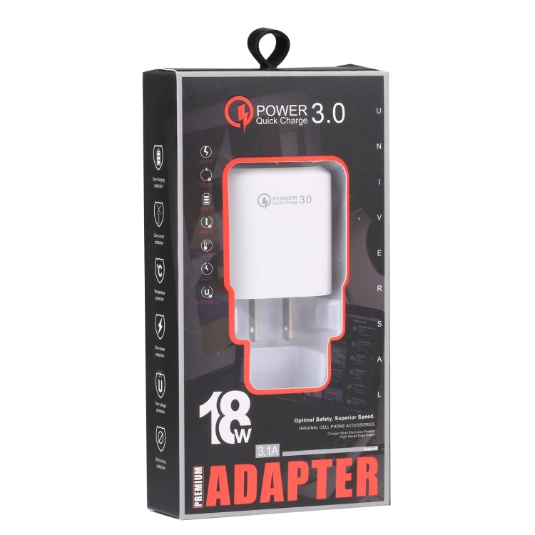 ที่ชาร์จเร็ว USB LZ-2117 18W QC3.0 3.1A, ปลั๊กสหรัฐอเมริกา