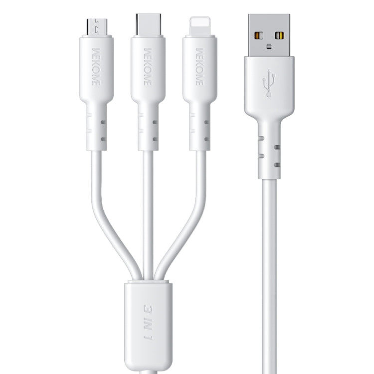 WEKOME WDC-02 สายข้อมูล PVC 3 in 1 ชาร์จไฟ Tidal Energy Series 3A USB เป็น 8 Pin+Type-C+Micro USB ความยาว 1.2 เมตร