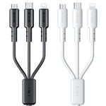 WEKOME WDC-02 สายข้อมูล PVC 3 in 1 ชาร์จไฟ Tidal Energy Series 3A USB เป็น 8 Pin+Type-C+Micro USB ความยาว 1.2 เมตร