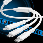 WEKOME WDC-02 สายข้อมูล PVC 3 in 1 ชาร์จไฟ Tidal Energy Series 3A USB เป็น 8 Pin+Type-C+Micro USB ความยาว 1.2 เมตร