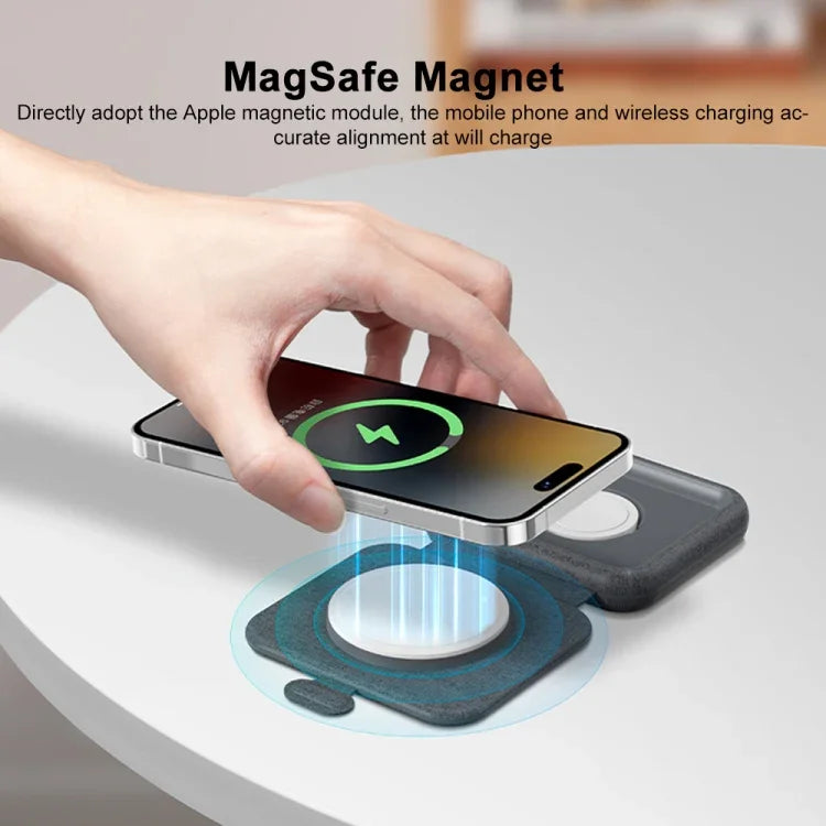 MOMAX UD30 Q.Mag Go 2 in 1 ที่ชาร์จไร้สายแม่เหล็กแบบพับได้ Magsafe