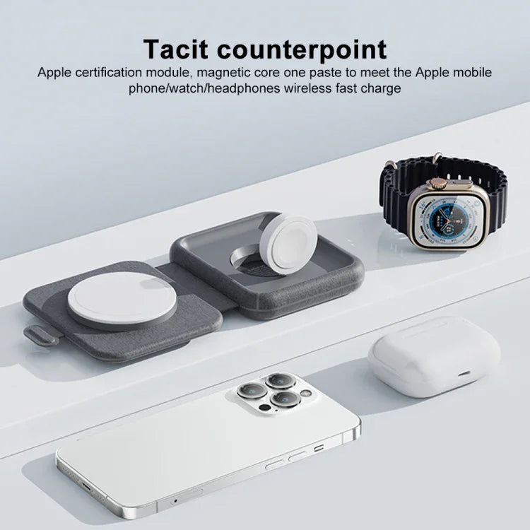 MOMAX UD30 Q.Mag Go 2 in 1 ที่ชาร์จไร้สายแม่เหล็กแบบพับได้ Magsafe