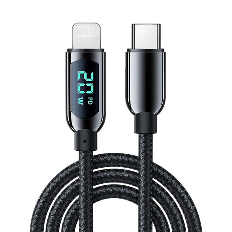 Mutural Li-CC001 สายชาร์จและส่งข้อมูล USB-C / Type-C เป็น 8 Pin ยาว 1.2 เมตร PD20W พร้อมจอแสดงผลดิจิทัล, Type-C เป็น 8 Pin