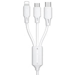 สายชาร์จข้อมูล WK WDC-103 3A 3 in 1 8 พิน + Micro USB + Type-C / USB-C Fullspeed Pro ความยาว: 1.15 ม.