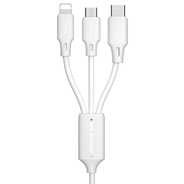 สายชาร์จข้อมูล WK WDC-103 3A 3 in 1 8 พิน + Micro USB + Type-C / USB-C Fullspeed Pro ความยาว: 1.15 ม.