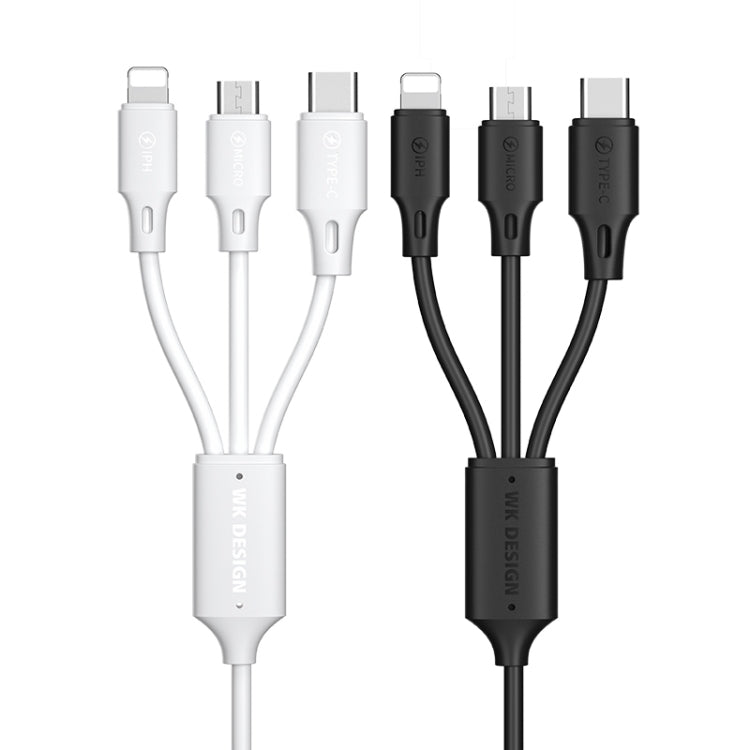 สายชาร์จข้อมูล WK WDC-103 3A 3 in 1 8 พิน + Micro USB + Type-C / USB-C Fullspeed Pro ความยาว: 1.15 ม.