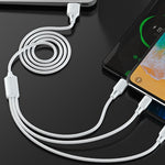 สายชาร์จข้อมูล WK WDC-103 3A 3 in 1 8 พิน + Micro USB + Type-C / USB-C Fullspeed Pro ความยาว: 1.15 ม.