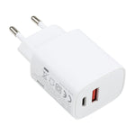 T087 ที่ชาร์จเดินทางชาร์จเร็ว 20W USB-C / Type-C + USB พอร์ต ปลั๊ก EU, ปลั๊ก EU