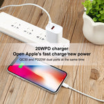 T087 ที่ชาร์จเดินทางชาร์จเร็ว 20W USB-C / Type-C + USB พอร์ต ปลั๊ก EU, ปลั๊ก EU