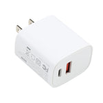 U087 ที่ชาร์จเดินทางชาร์จเร็ว 20W USB-C / Type-C + USB พอร์ต ปลั๊ก US, ปลั๊ก US
