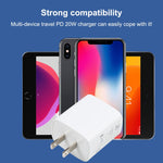 U087 ที่ชาร์จเดินทางชาร์จเร็ว 20W USB-C / Type-C + USB พอร์ต ปลั๊ก US, ปลั๊ก US