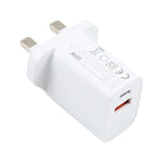 E087 ที่ชาร์จเดินทางชาร์จเร็ว 20W USB-C / Type-C + USB พอร์ต ปลั๊ก UK, ปลั๊ก UK