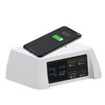 แท่นชาร์จไร้สายอัจฉริยะ F96 100W USB x3 + PD แบบมัลติฟังก์ชัน