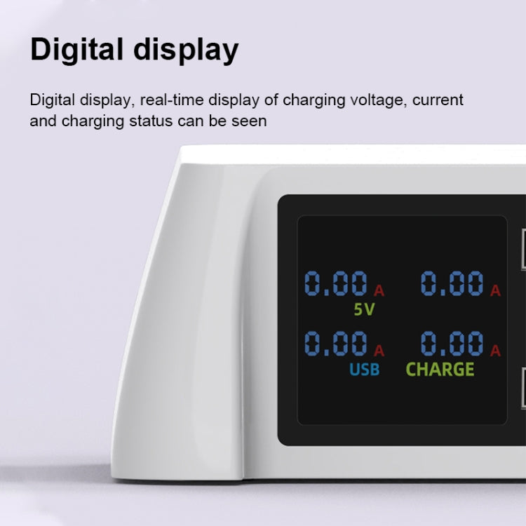 แท่นชาร์จไร้สายอัจฉริยะ F96 100W USB x3 + PD แบบมัลติฟังก์ชัน