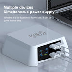 แท่นชาร์จไร้สายอัจฉริยะ F96 100W USB x3 + PD แบบมัลติฟังก์ชัน