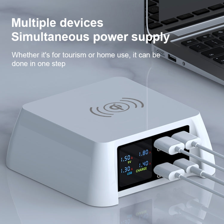 แท่นชาร์จไร้สายอัจฉริยะ F96 100W USB x3 + PD แบบมัลติฟังก์ชัน