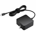 อะแดปเตอร์ชาร์จไฟแบบพกพา 45W USB-C / Type-C สำหรับแล็ปท็อป พร้อมสายชาร์จ Type-C ปลั๊ก US, ปลั๊ก US 45W / สีดำ