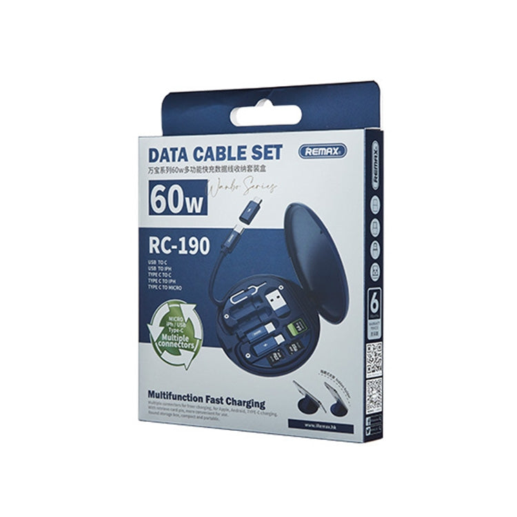 ชุดสายชาร์จเร็ว 60W REMAX RC-190 Wanbo Series พร้อมกล่องเก็บอเนกประสงค์