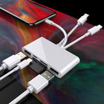 อะแดปเตอร์อ่านการ์ดกล้องมัลติฟังก์ชัน 5 in 1 8 Pin + Type-C / USB-C + USB + การ์ด TF + การ์ด SD, 5 in 1