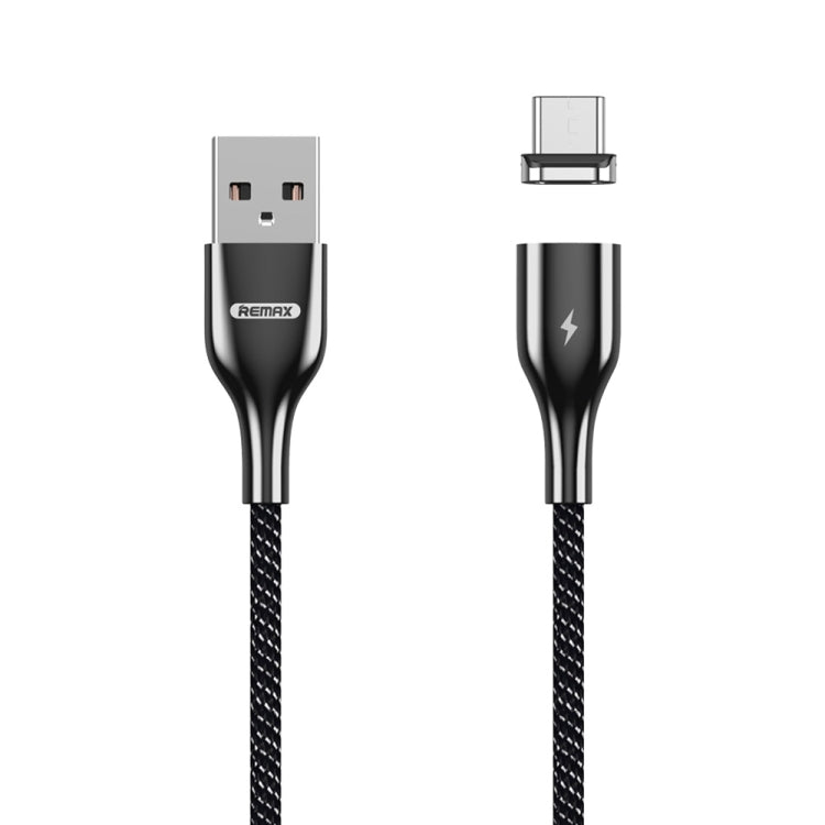 REMAX RC-158m สายข้อมูลถักโพลีเอสเตอร์สองสี พร้อมแม่เหล็กดูด 3A USB ถึง Micro USB สำหรับชาร์จและถ่ายโอนข้อมูล ความยาวสาย: 1 เมตร, Micro USB